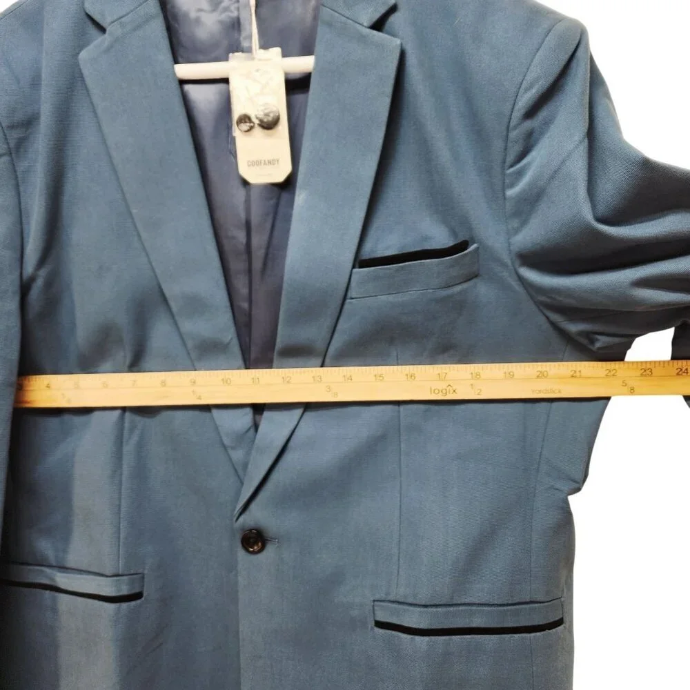 Coofandy Mens Blue Blazer Jacket Size L Button Closure